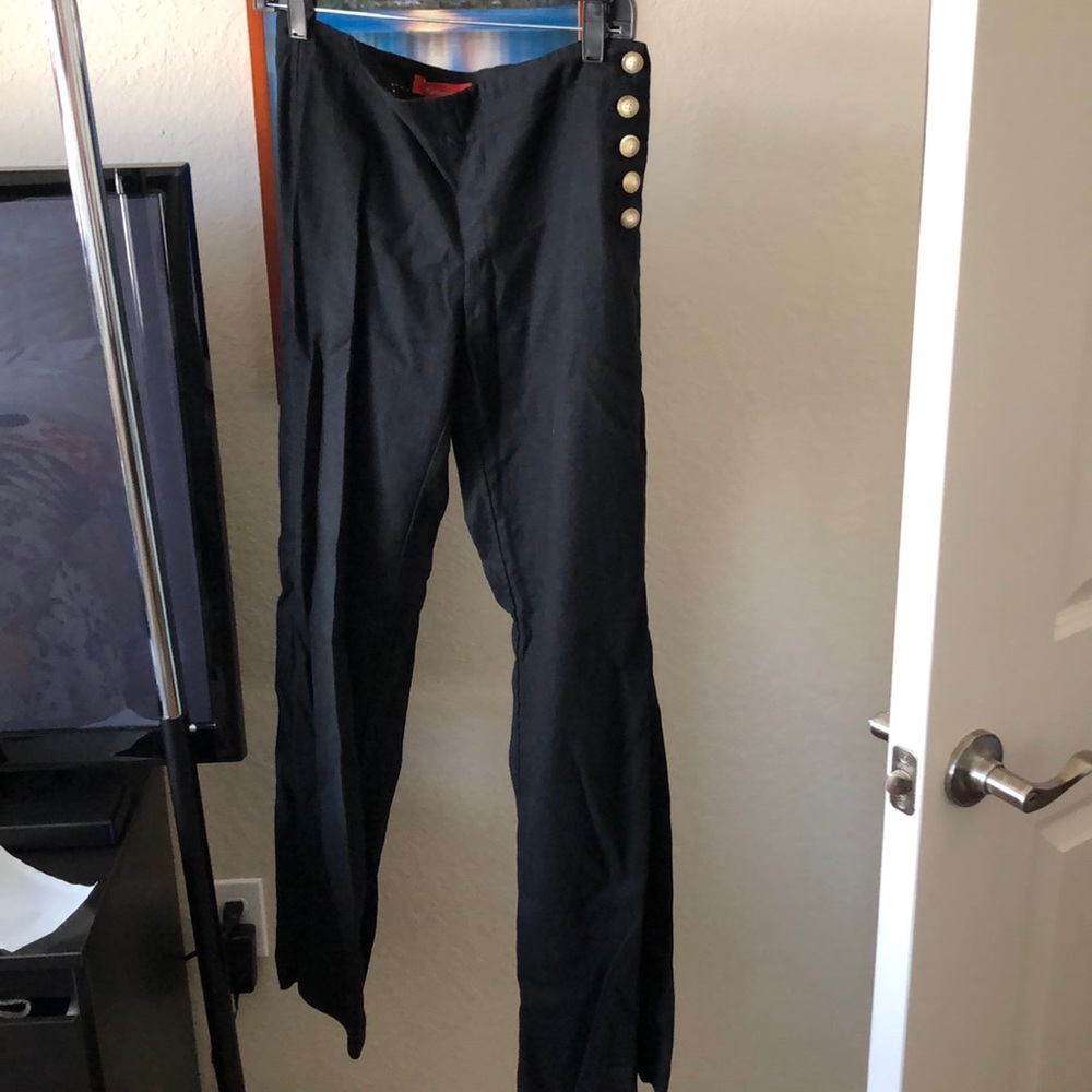 High waisted linen sailor pants